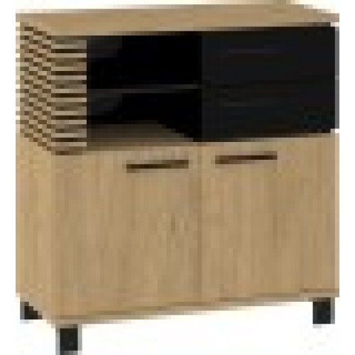 Kumode LAMIR 2D2S , Ozols/Melns/Melns Kumode LAMIR 2D2S , Ozols/Melns/Melns